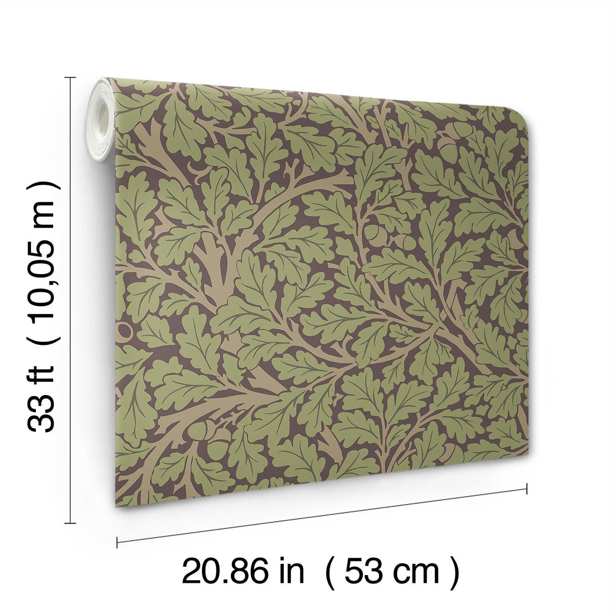 Oak Tree Plum Leaf Wallpaper with Botanical Leaves Pattern - Brewster 4153-82029
