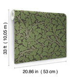 Oak Tree Black Leaf Wallpaper with Botanical Leaf Pattern - A-Street Prints 4153-82030