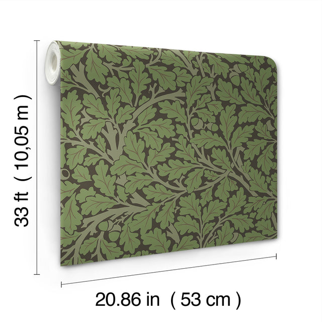 Oak Tree Black Leaf Wallpaper with Botanical Leaf Pattern - A-Street Prints 4153-82030