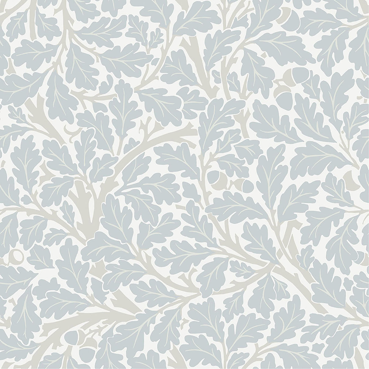 Oak Tree Sky Blue Leaf Wallpaper with Botanical Leaves Pattern, Traditional Style - A-Street Prints 4153-82031