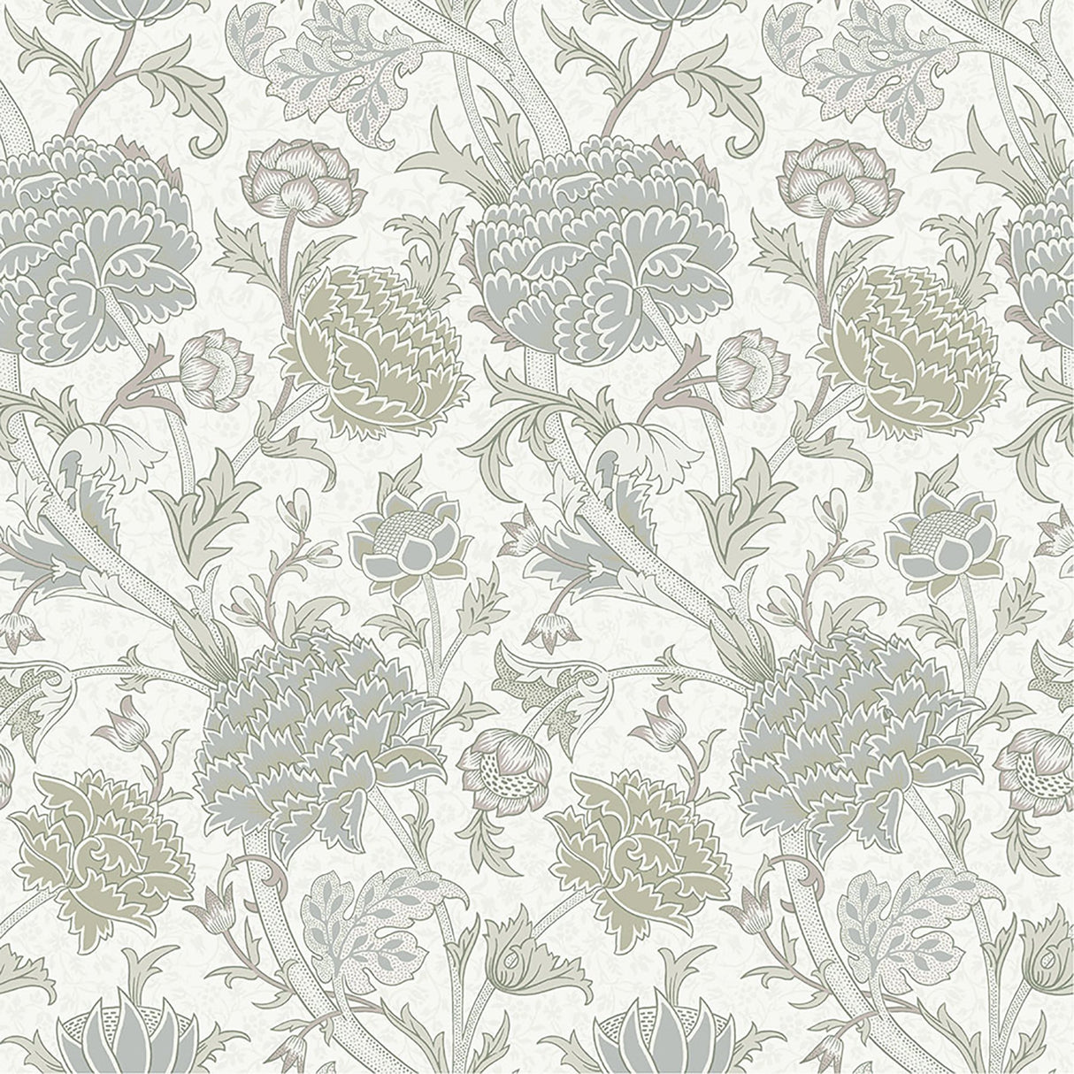 Cray Light Green Floral Trail Wallpaper with Botanical Flowers Pattern, Traditional Style - A-Street Prints 4153-82032