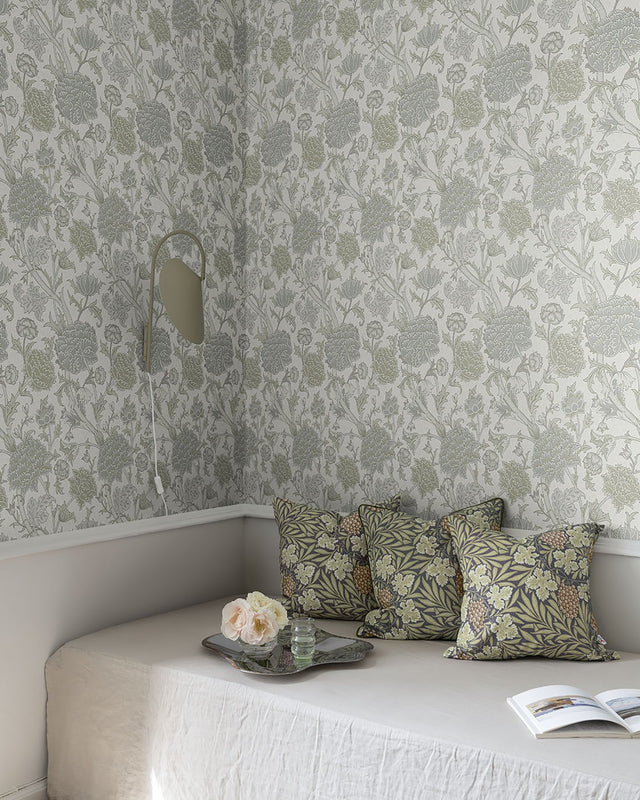 Cray Light Green Floral Trail Wallpaper with Botanical Flowers Pattern, Traditional Style - A-Street Prints 4153-82032