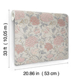 Cray Pink Floral Trail Wallpaper with Botanical Flower Pattern - A-Street Prints 4153-82033