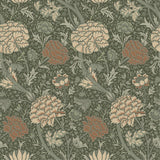 Cray Sea Green Floral Trail Wallpaper with Botanical Flowers Pattern, Traditional Style - A-Street Prints 4153-82035