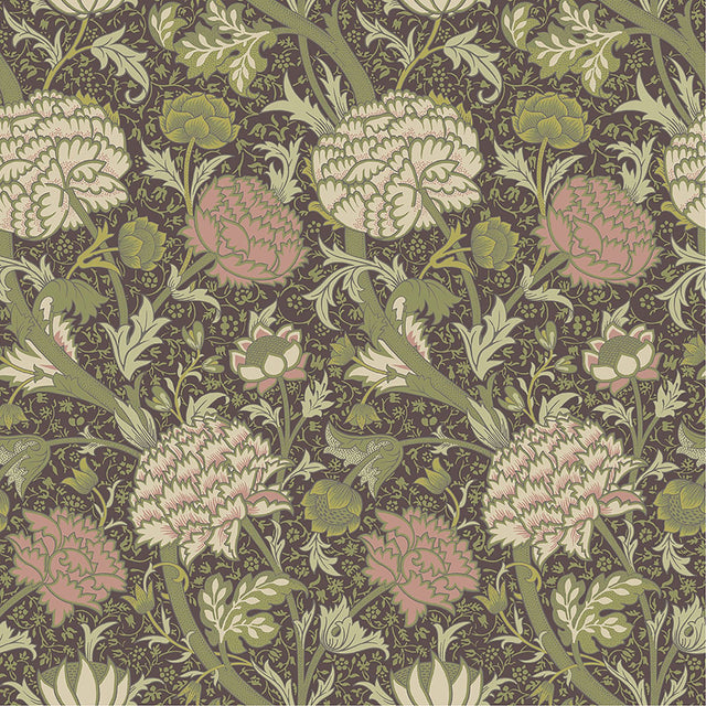 Cray Plum Floral Trail Wallpaper with Botanical Floral Pattern, Traditional Style - A-Street Prints 4153-82036