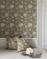 Cray Plum Floral Trail Wallpaper with Botanical Floral Pattern, Traditional Style - A-Street Prints 4153-82036