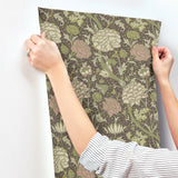Cray Plum Floral Trail Wallpaper with Botanical Floral Pattern, Traditional Style - A-Street Prints 4153-82036