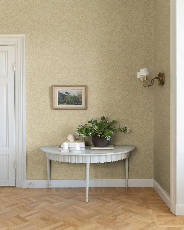 Mallow Butter Floral Vine Wallpaper with Botanical Floral Pattern, Traditional Style - A-Street Prints 4153-82039