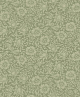 Mallow Green Floral Vine Wallpaper with Botanical Flowers Pattern, Traditional Style - A-Street Prints 4153-82041