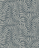 A-Street Prints Gabriel Teal Fern non woven wallpaper with metallic effect, roll and pattern view