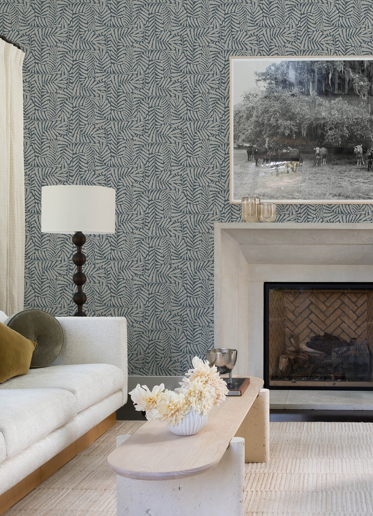 Gabriel Teal by Scott Living Fern Wallpaper- A-Street Prints 4155-27312
