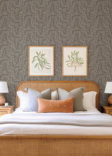 Gabriel Espresso by Scott Living Fern Wallpaper - A-Street Prints 4155-27313-Sample
