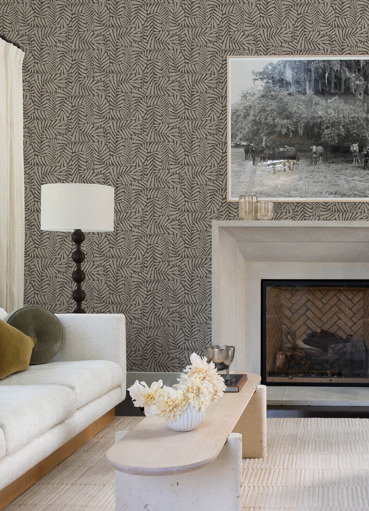 Gabriel Espresso by Scott Living Fern Wallpaper - A-Street Prints 4155-27313-Sample