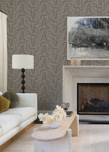 Gabriel Espresso by Scott Living Fern Wallpaper - A-Street Prints 4155-27313-Sample