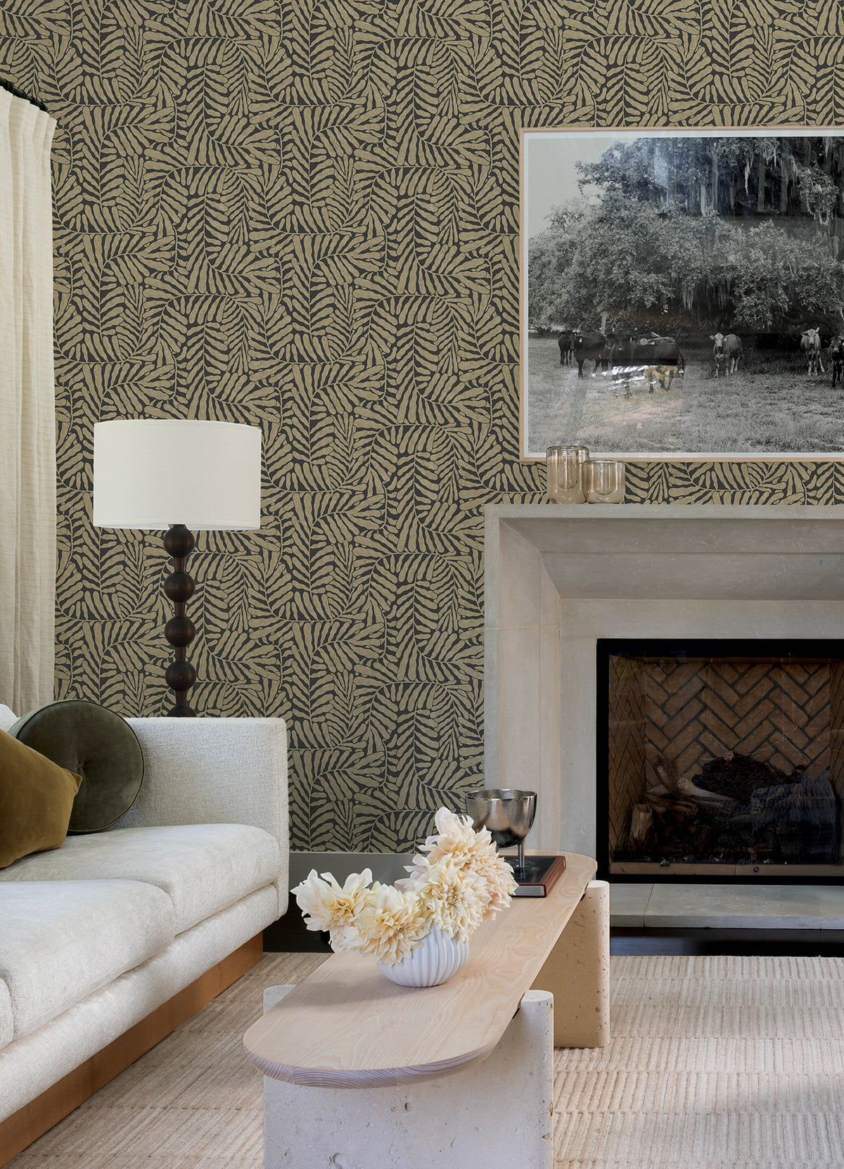 Gabriel Bronze by Scott Living Modern Botanical Fern Wallpaper - A-Street Prints 4155-27315-Sample
