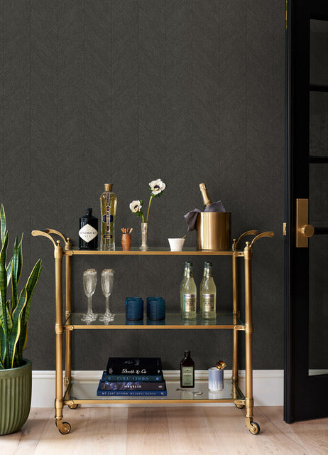Kallam Espresso by Scott Living Chevron Wallpaper – A-Street Prints 4155-27317
