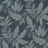 Anita Teal Woodland Floral Wallpaper by A-Street Prints – close-up of teal botanical pattern