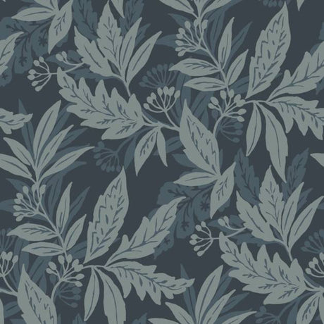 Anita Teal Woodland Floral Wallpaper by A-Street Prints – close-up of teal botanical pattern