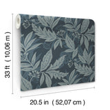 Anita Teal by Scott Living Woodland Floral Wallpaper – A-Street Prints 4155-27325