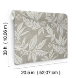 Anita Pewter by Scott Living Woodland Floral Wallpaper- A-Street Prints 4155-27327