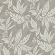 Anita Pewter woodland floral wallpaper pattern in grey with leafy silhouettes.