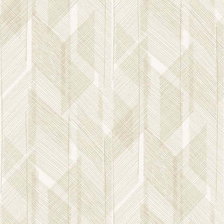 Bryant Gold Crosshatch Wallpaper by A‑Street Prints with metallic gold geometric crosshatch on white
