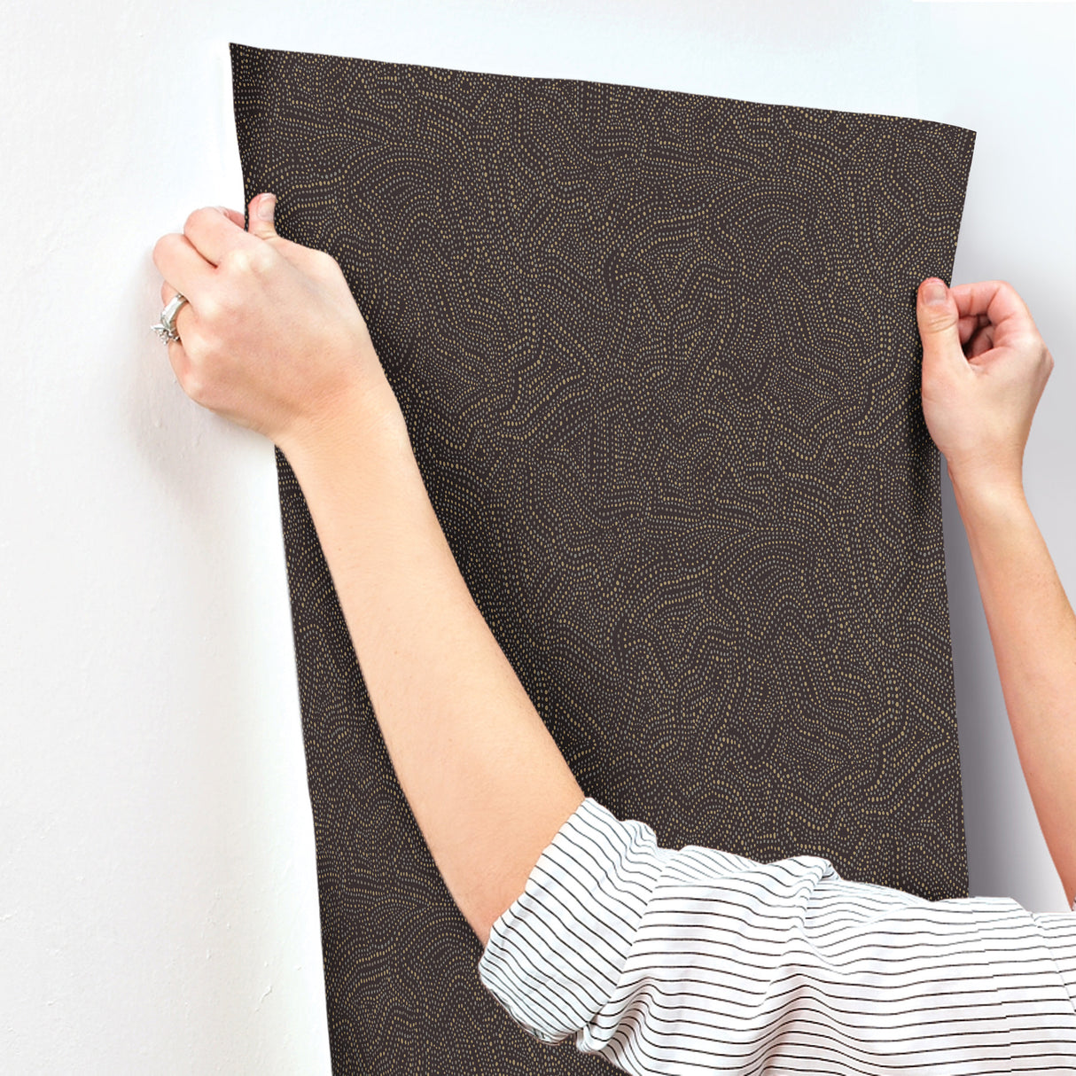 Hollenback Black by Scott Living Dotted Abstract Wallpaper – A-Street Prints 4155-27346