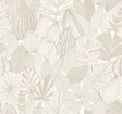 A-Street Prints Mathias Taupe Botanical Wallpaper roll and room view