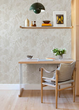 Mathias Taupe by Scott Living Botanical Non Woven Wallpaper – A-Street Prints 4155-72808-Sample