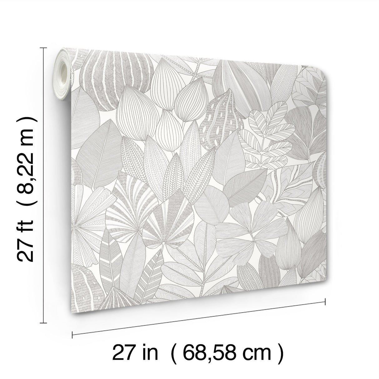 Mathias Grey by Scott Living Botanical Wallpaper – A-Street Prints 4155-72809