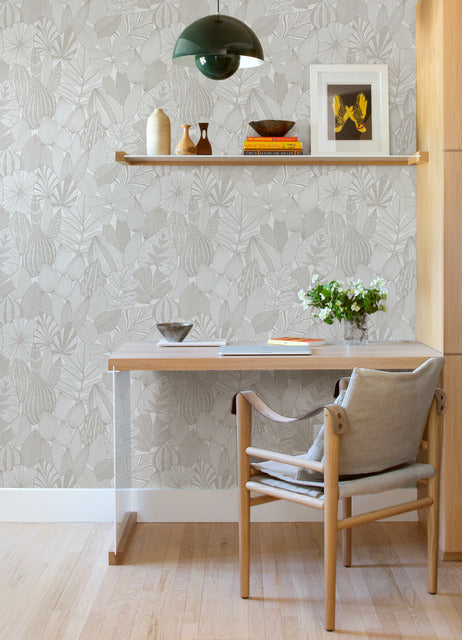 Mathias Grey by Scott Living Botanical Wallpaper – A-Street Prints 4155-72809