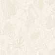 Mathias Pearl Botanical Wallpaper by A-Street Prints showing detailed leaf linework in pearl on white.