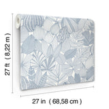 Mathias Blue by Scott Living Botanical Wallpaper- A-Street Prints 4155-72812
