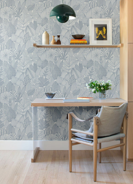 Mathias Blue by Scott Living Botanical Wallpaper- A-Street Prints 4155-72812