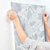Mathias Blue by Scott Living Botanical Wallpaper- A-Street Prints 4155-72812