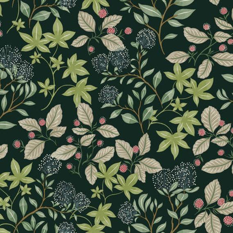 Mildred Evergreen Botanical Trail Wallpaper by A-Street Prints
