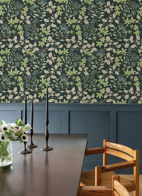 Mildred Evergreen by Scott Living Botanical Trail Wallpaper – A-Street Prints 4155-72813