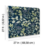 Mildred Indigo by Scott Living Botanical Trail Wallpaper- A-Street Prints 4155-72814