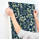 Mildred Indigo by Scott Living Botanical Trail Wallpaper- A-Street Prints 4155-72814