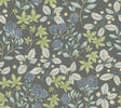 Mildred Charcoal Botanical Trail Wallpaper roll with grey ground and leafy floral motif