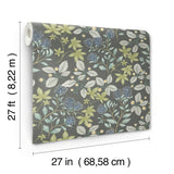 Mildred Charcoal by Scott Living Botanical Trail Wallpaper- A-Street Prints 4155-72815