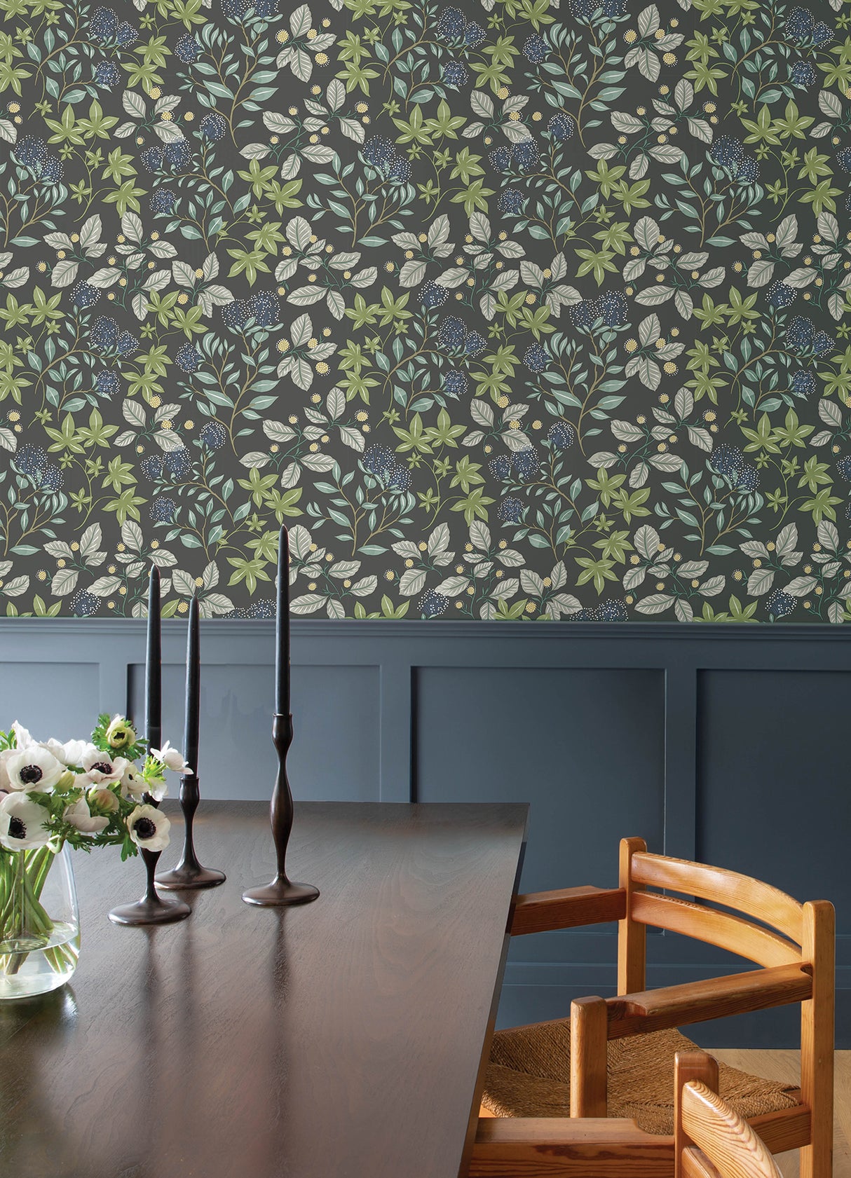 Mildred Charcoal by Scott Living Botanical Trail Wallpaper- A-Street Prints 4155-72815