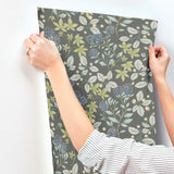 Mildred Charcoal by Scott Living Botanical Trail Wallpaper- A-Street Prints 4155-72815