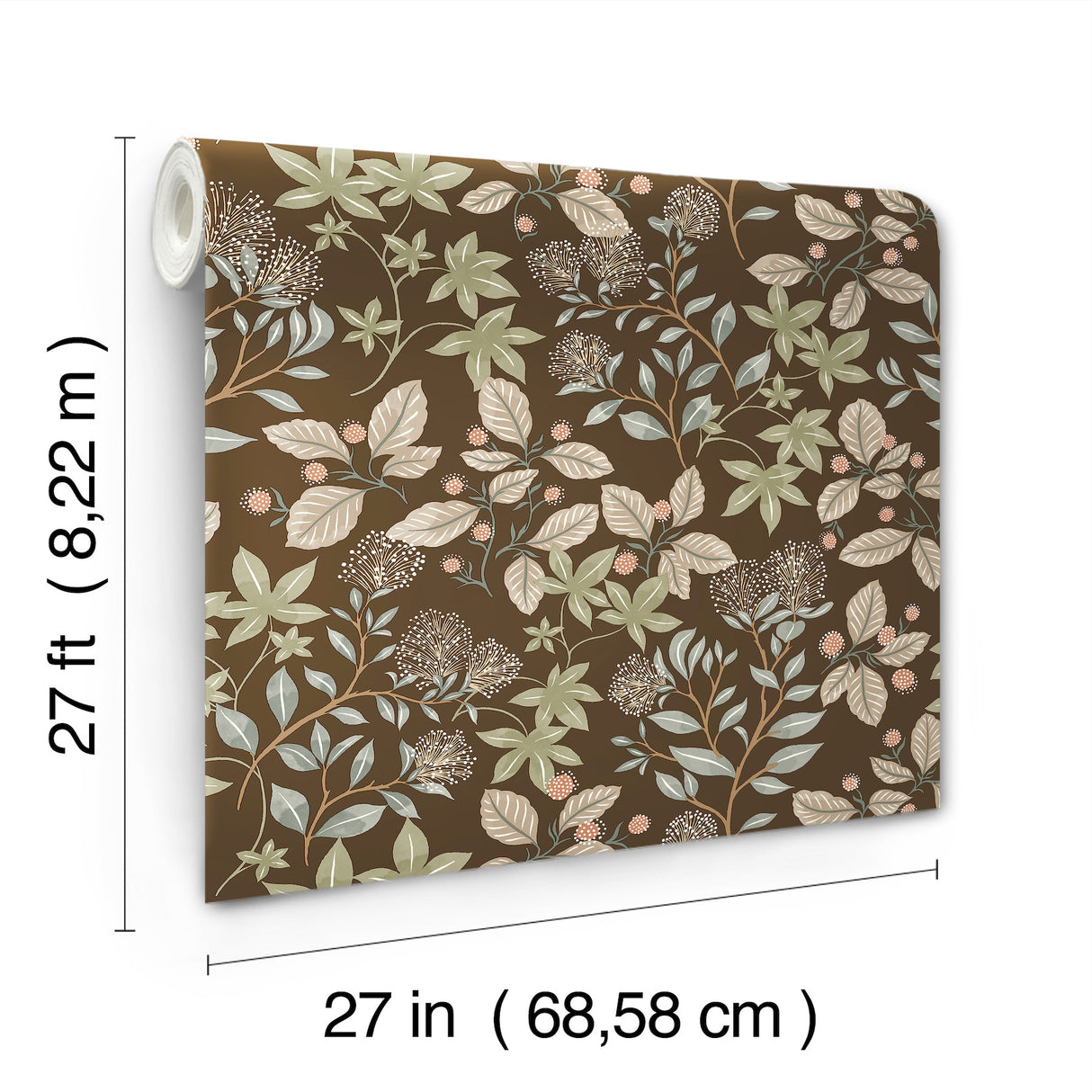 Mildred Espresso by Scott Living Botanical Trail Wallpaper- A-Street Prints 4155-72816