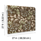 Mildred Espresso by Scott Living Botanical Trail Wallpaper- A-Street Prints 4155-72816