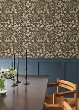 Mildred Espresso by Scott Living Botanical Trail Wallpaper- A-Street Prints 4155-72816