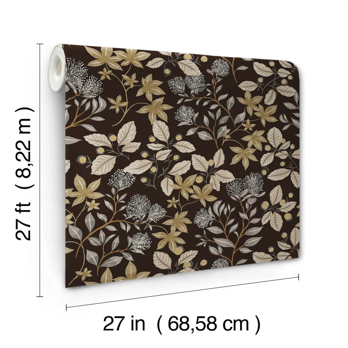Mildred Black by Scott Living Botanical Trail Non Woven Unpasted Wallpaper – A-Street Prints 4155-72817