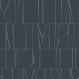 Huntington Indigo Geometric Stripe Wallpaper by A-Street Prints