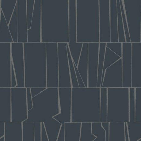 Huntington Indigo Geometric Stripe Wallpaper by A-Street Prints