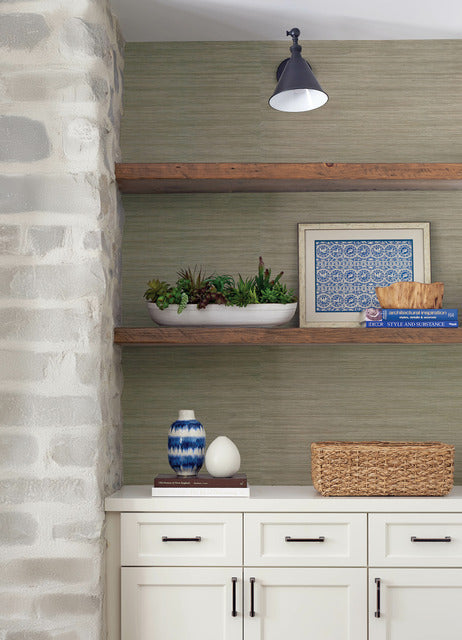 Reynier Pewter by Scott Living Hemp Grasscloth Wallpaper – A-Street Prints 4155-72824